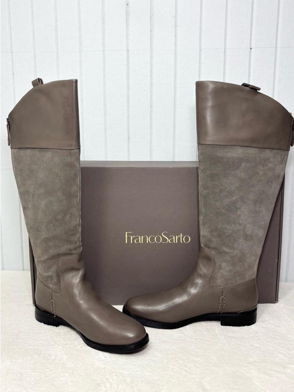 Franco Sarto L-MEYER2 GRAY‎ Knee-High Boots Size 10 M